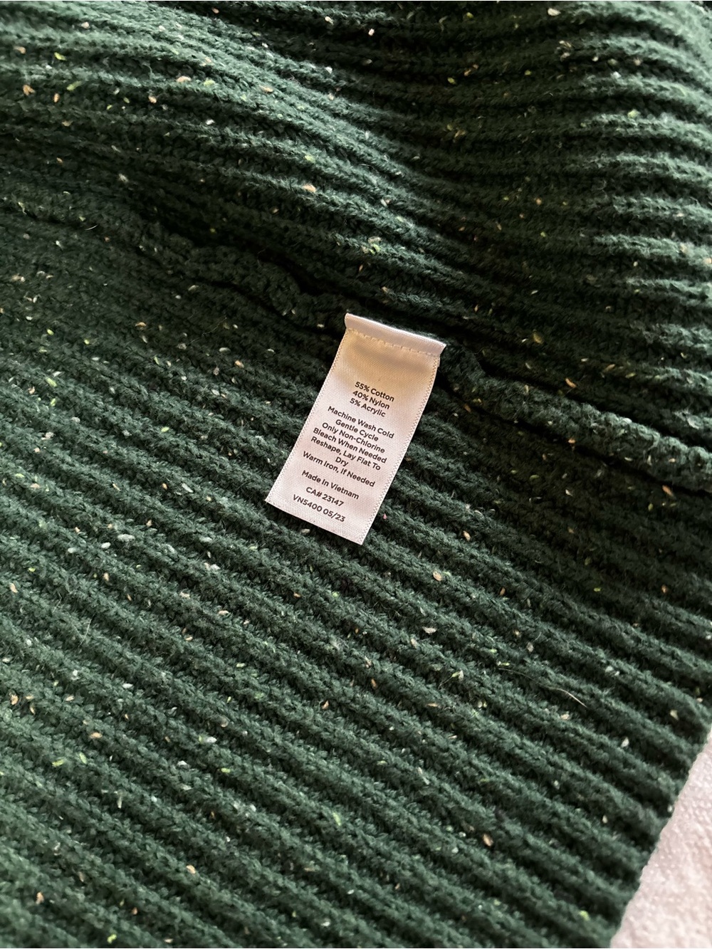 Talbots Dark Green Ribbed Button-Front Cardigan - Picture 7 of 7